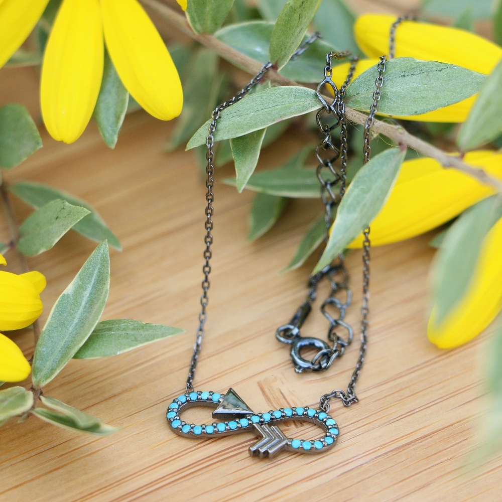 Sterling Silver Infinity Crossbow Love Symbols - Picture 2 of 8